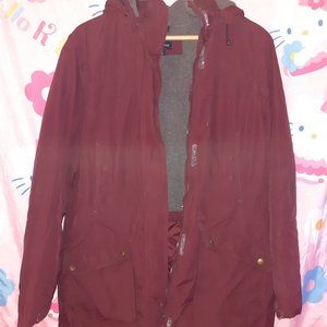 Burgundy Land's End Winter Coat (L, 14-16)